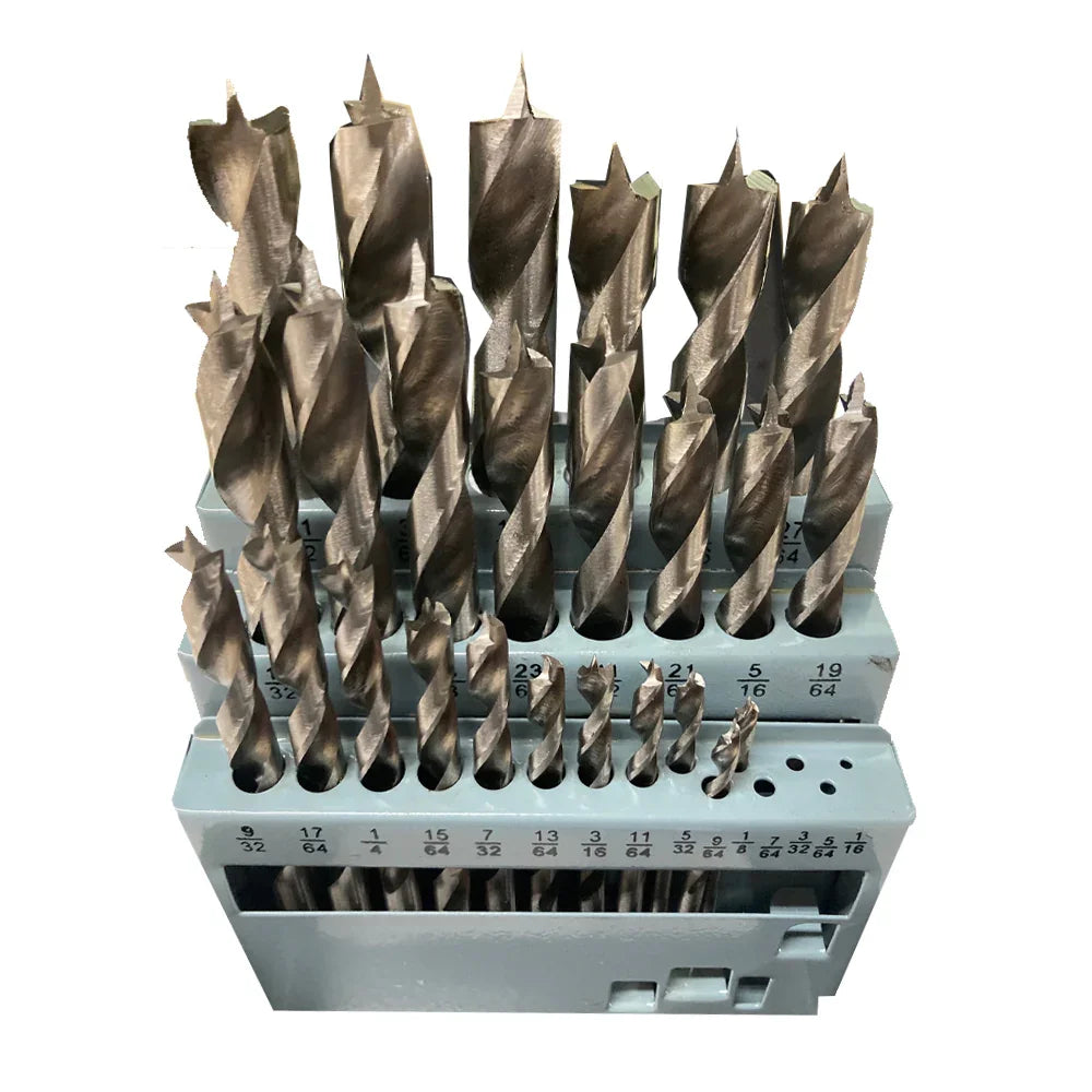 25 pc. Deluxe Brad Point drill bit set