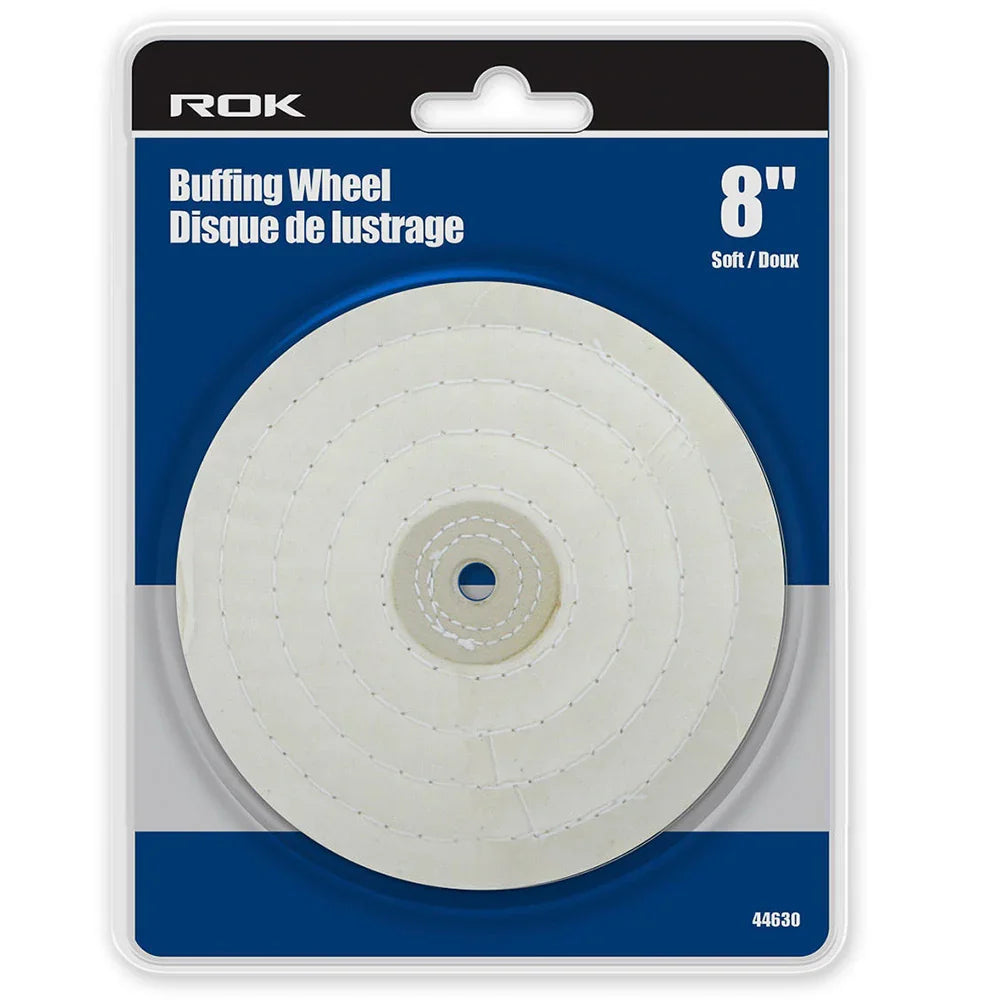 Disque de lustrage doux 8 pouces en tissu blanc pour polissage du bois et métal