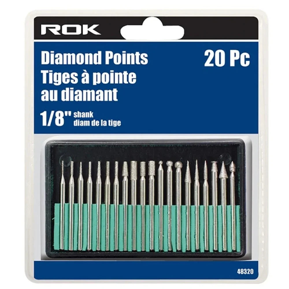 Ensemble de 20 mèches diamantées pour outil rotatif #48320 Rok