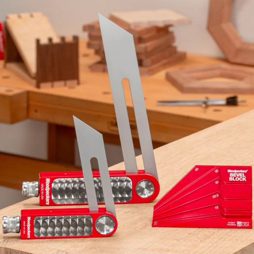 4’’ and 7’’ sliding bevel gauge plus bevel block - Woodpeckers
