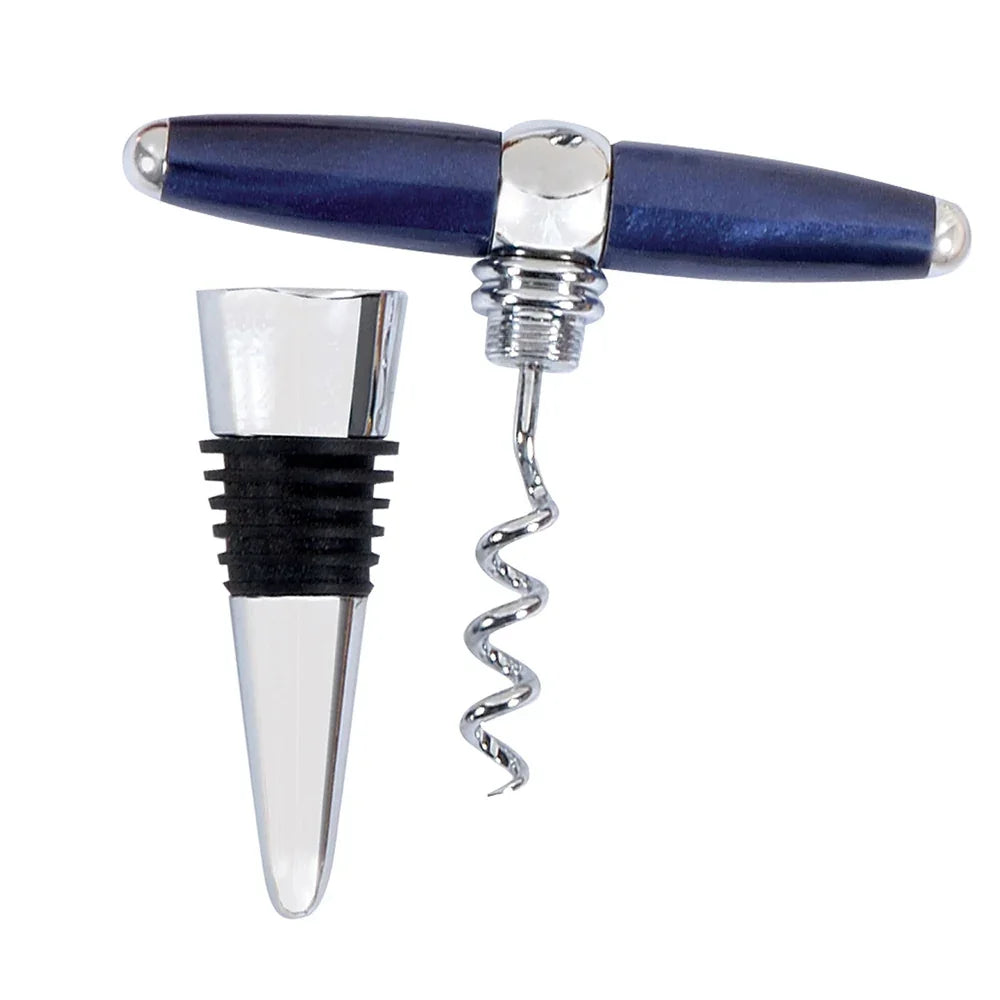 Chrome "T" handle corkscrew kit (with stopper)