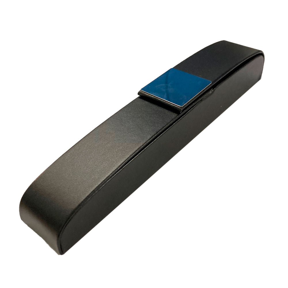 Simple black imitation leather case with magnetic closure