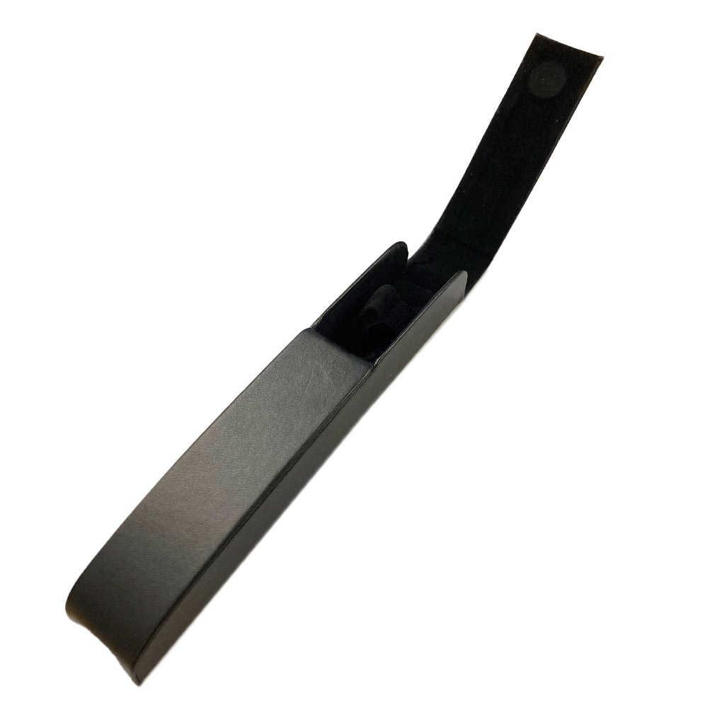 Simple black imitation leather case with magnetic closure