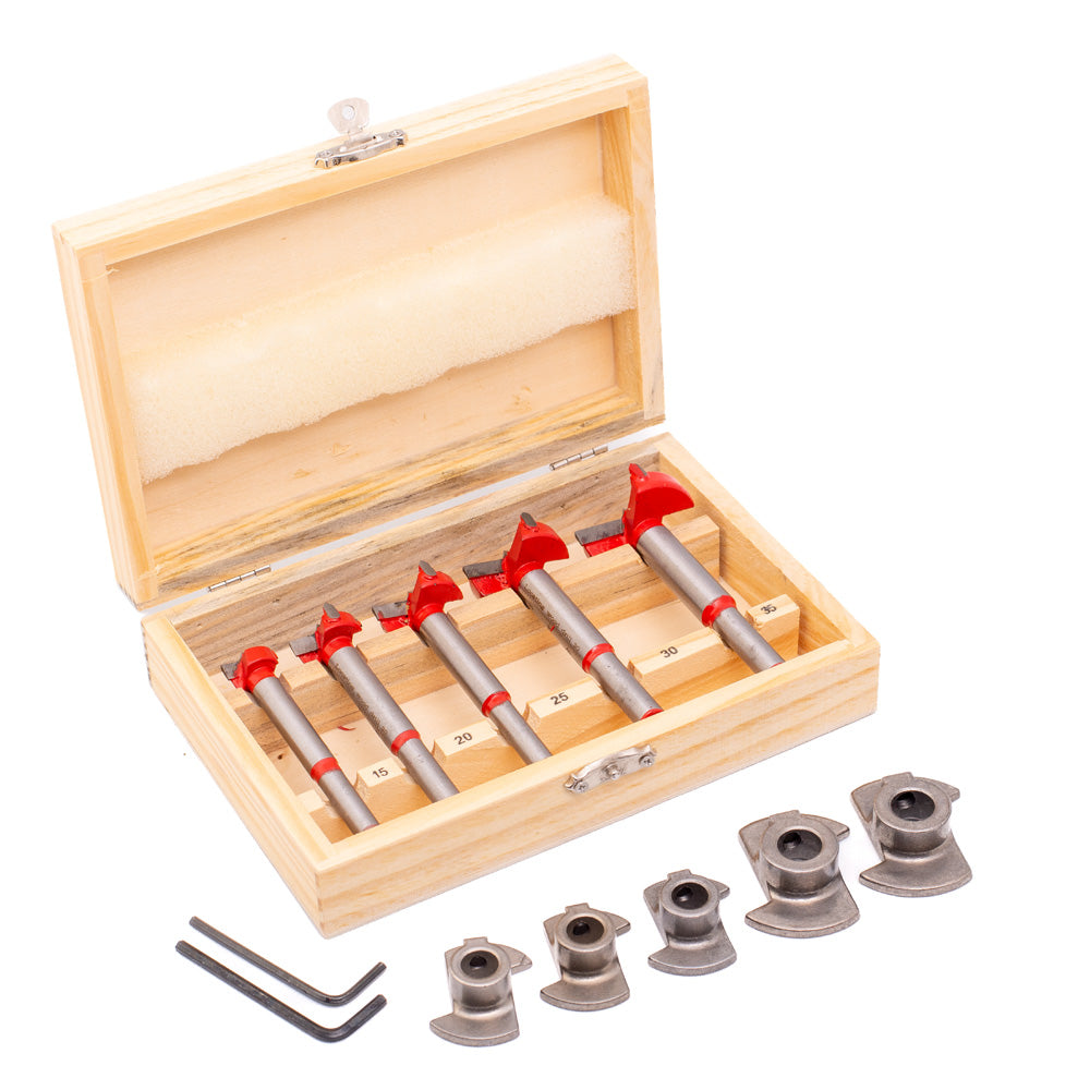 Jeu de 5 mèches Forstner avec butée de profondeur
