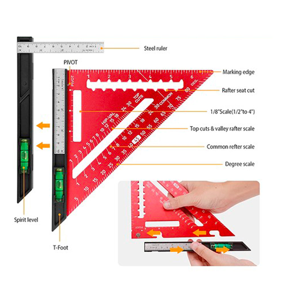 Multifunctional rafter square 7’’ #GC1603