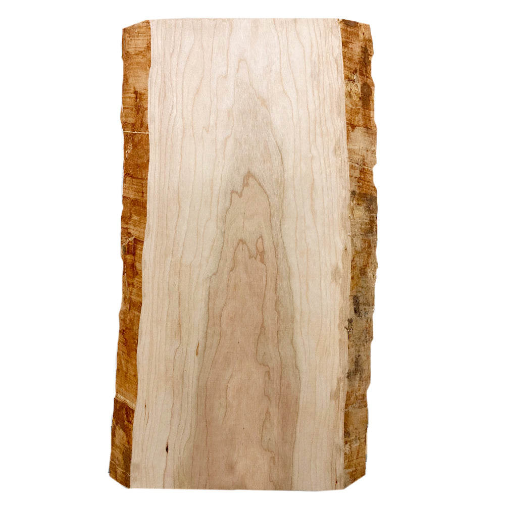 Planche de service en cerisier "live edge" (non finie) – 3/4" x 9 1/2" x 14" à 18"