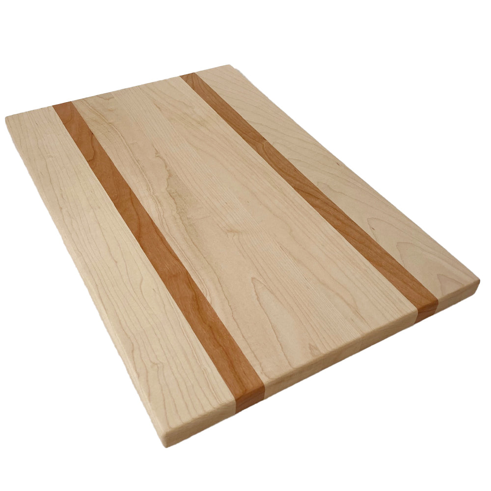 Planche à découper en érable avec insertion de cerisier – 3/4" x 12" x 18"
