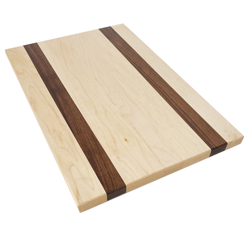 Planche à découper en érable avec insertion de noyer – 3/4" x 12" x 18"