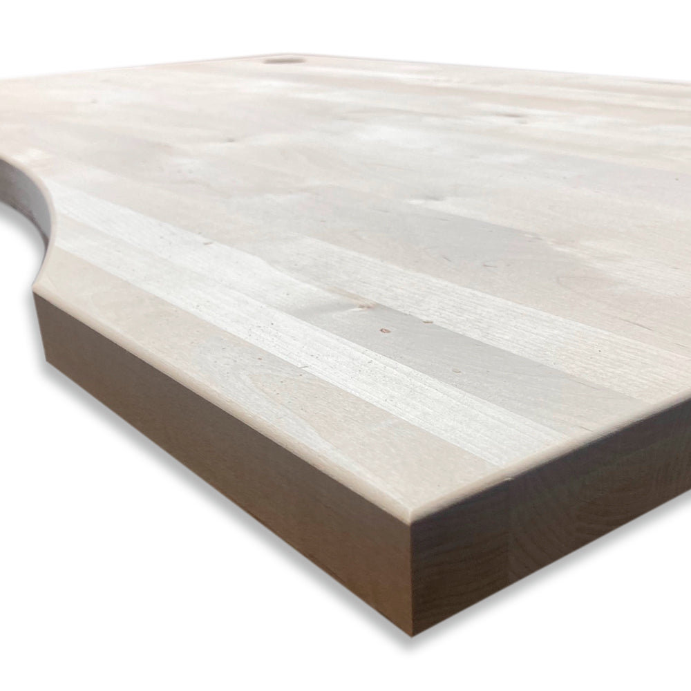 Birch solid wood curved desktop 30’’ x 48’’ x 1 ¼’’