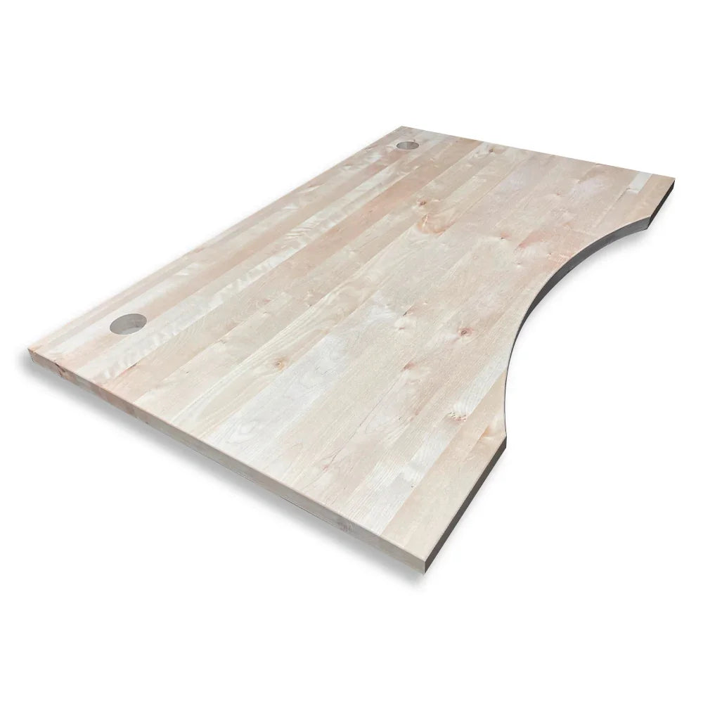 Birch solid wood curved desktop 30’’ x 48’’ x 1 ¼’’
