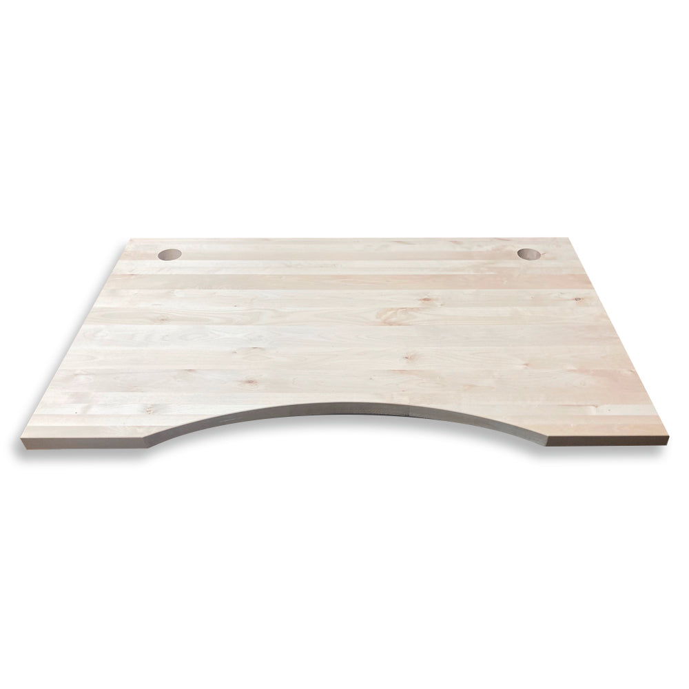 Birch solid wood curved desktop 30’’ x 48’’ x 1 ¼’’