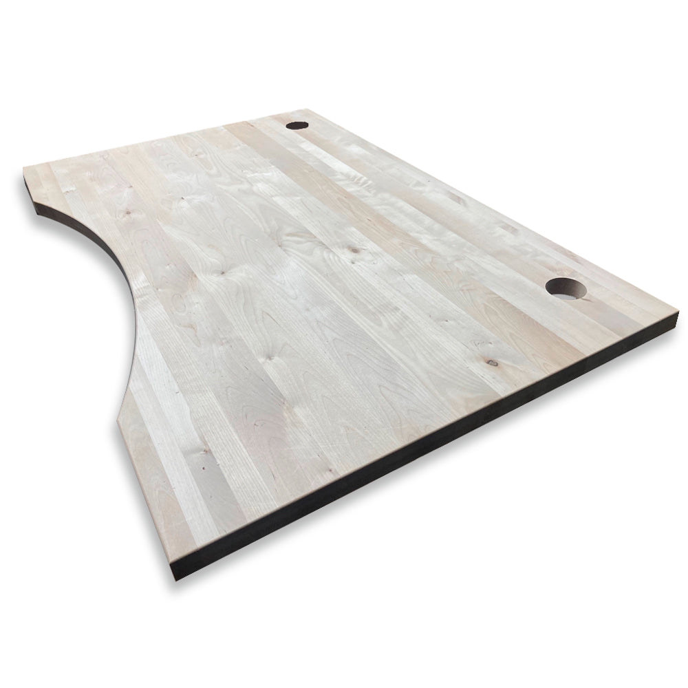 Birch solid wood curved desktop 30’’ x 48’’ x 1 ¼’’