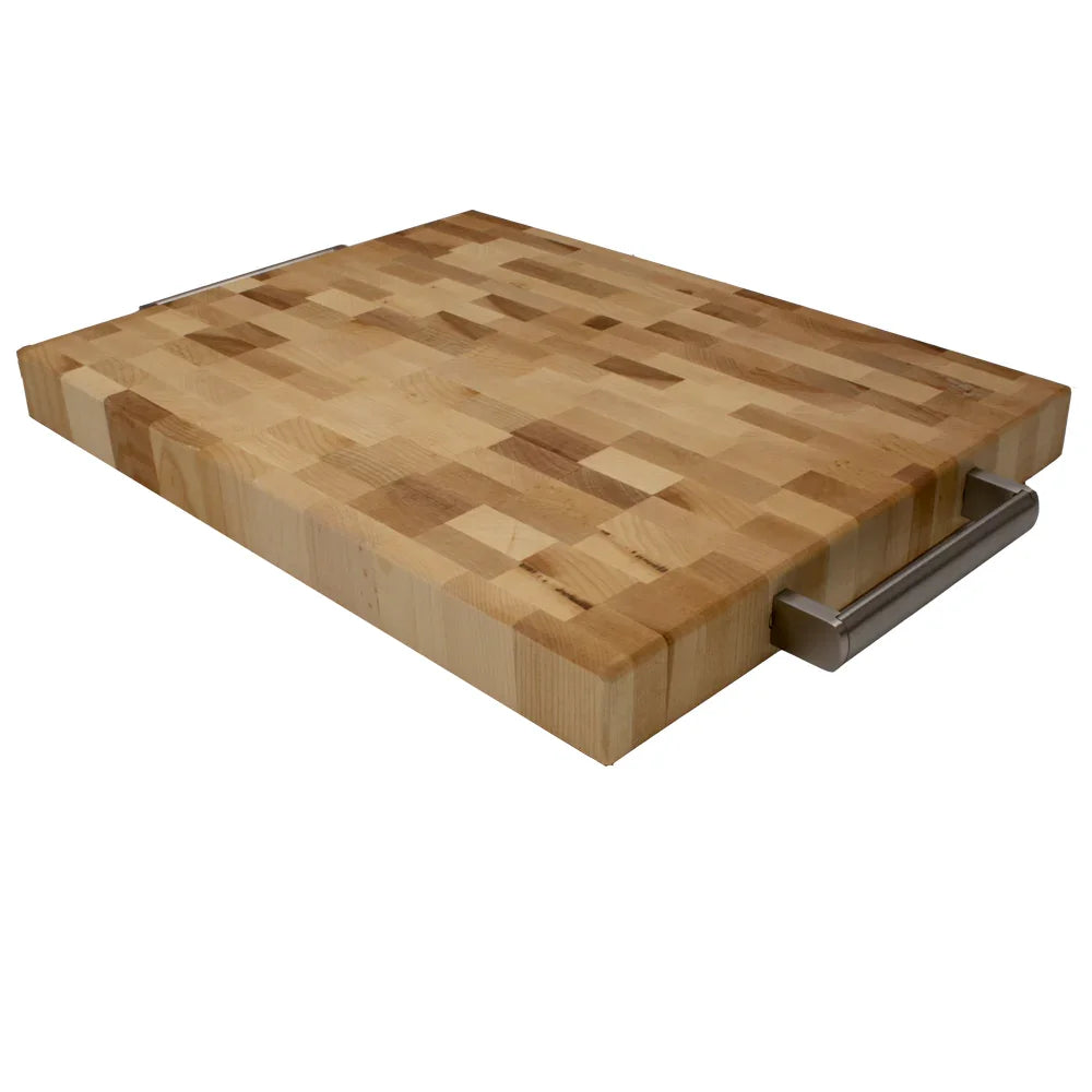 Bloc à découper en érable bout de grain huilé avec poignées – 1 1/2" x 12" x 16"