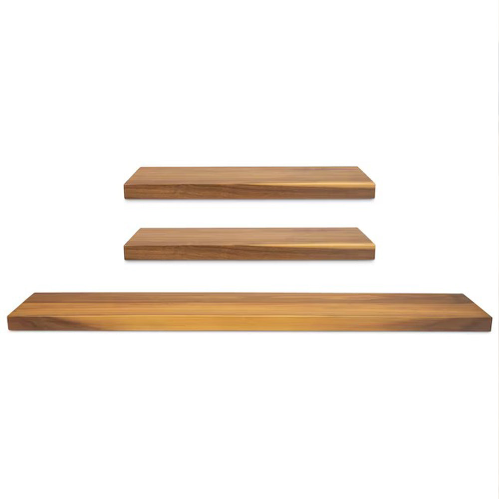 Ensemble de 3 tablettes pré-fini en acacia 9 ½’’ x 1 ½’’