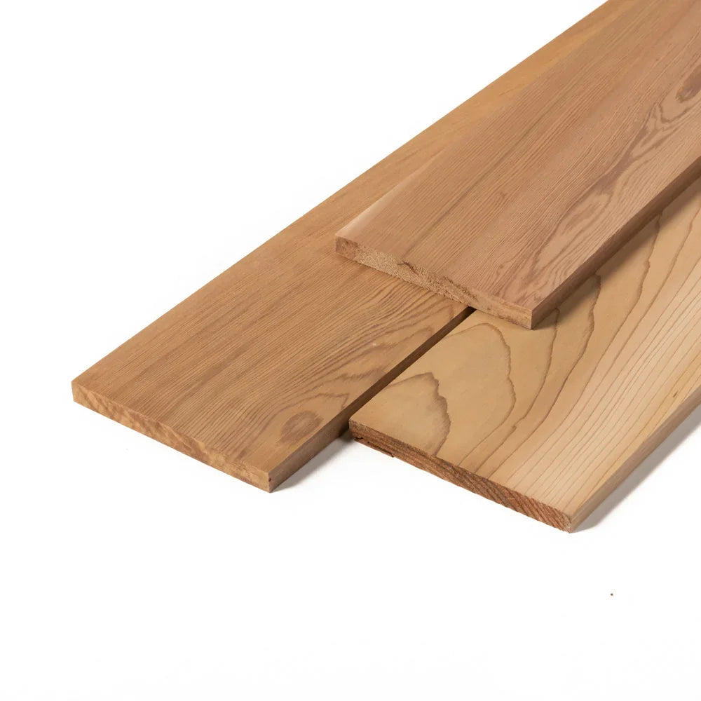 Planches de cèdre rouge de l'Ouest 1"