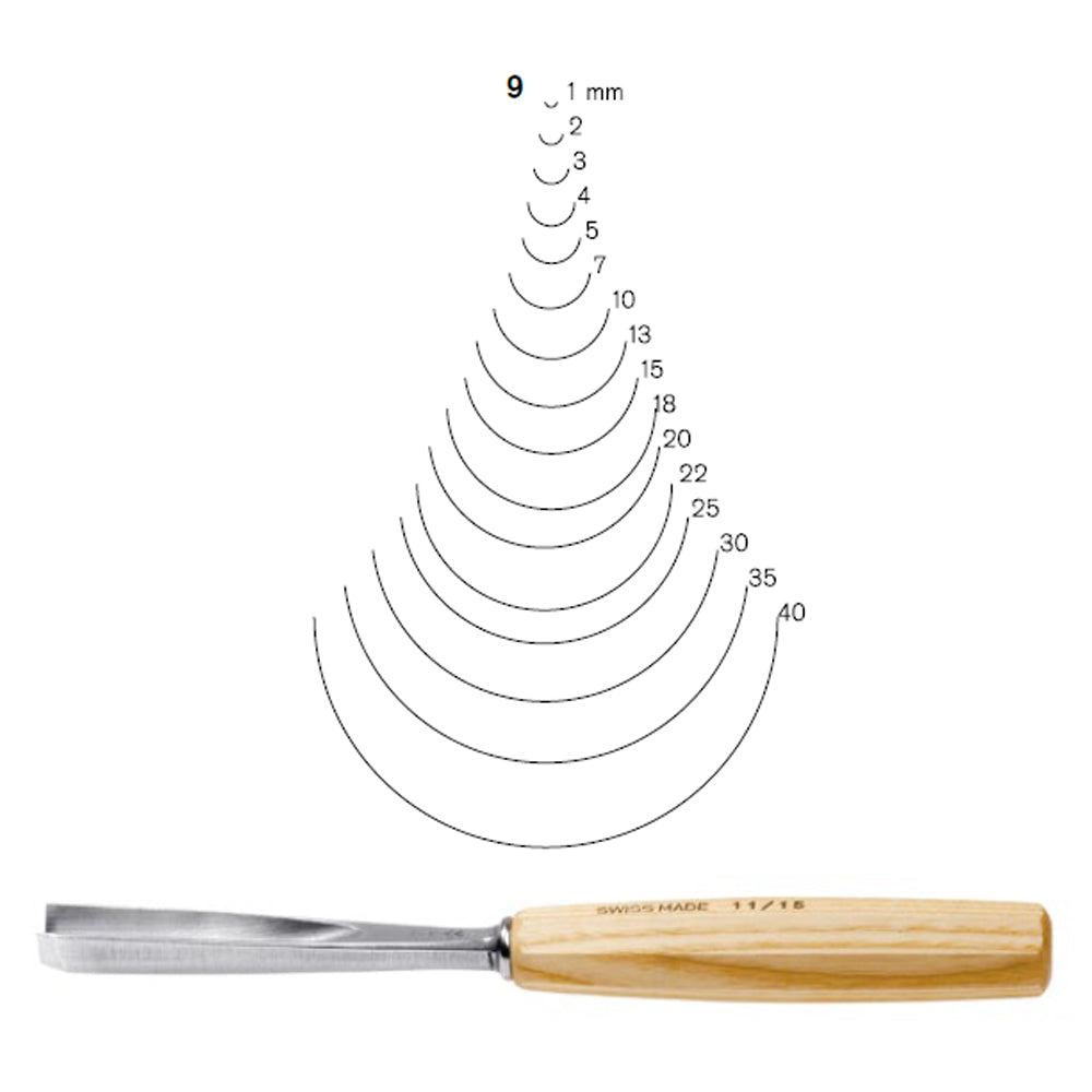 Straight Gouges N°9. Pfeil. Swiss made