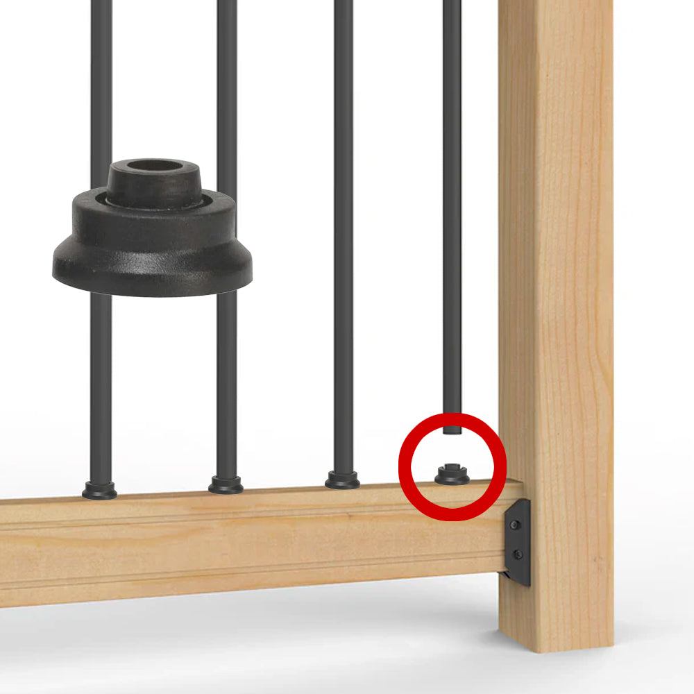 Connecteurs pour barrotin rond Designer noir - Deckorators