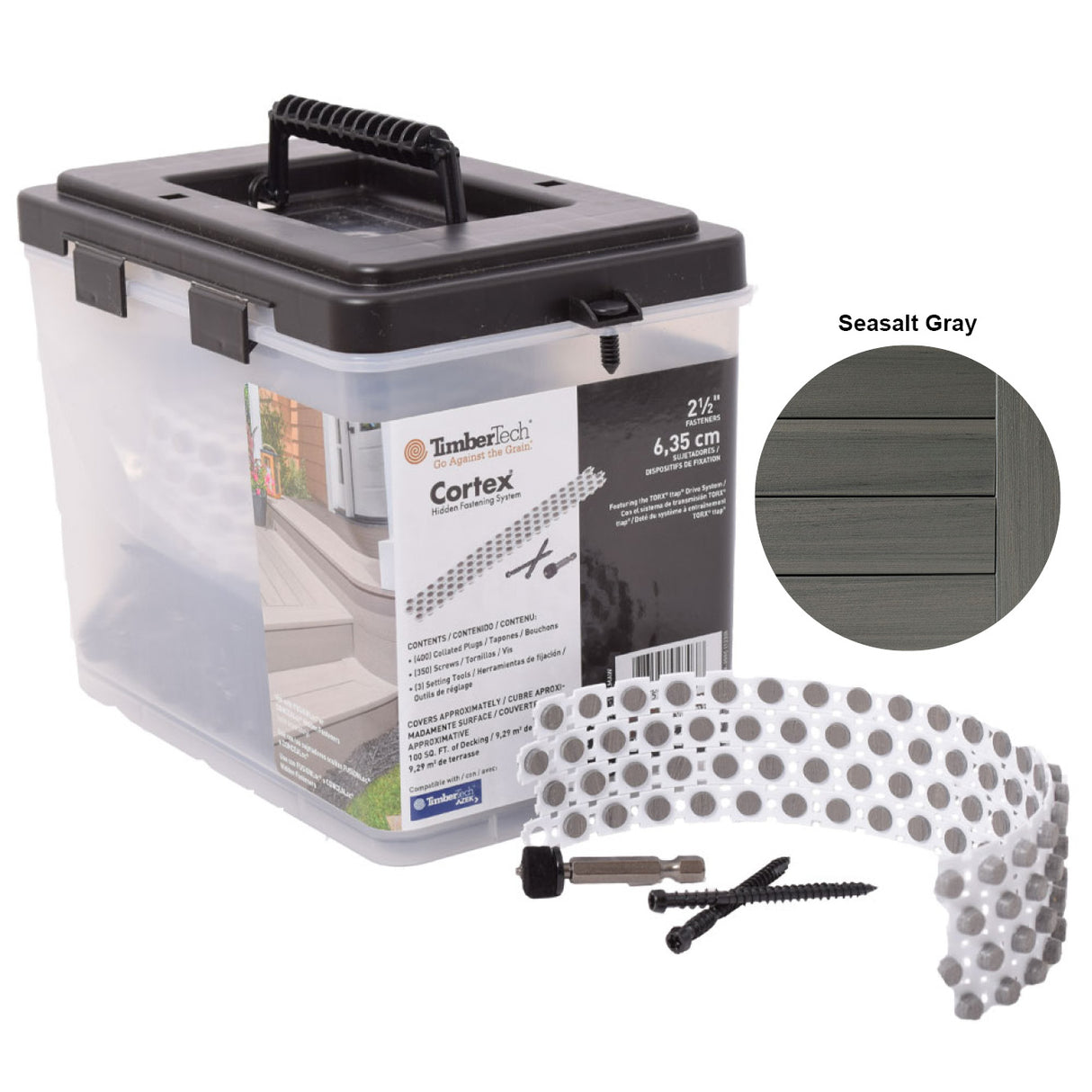 Carbon Screws + Cortex Plugs 224S/240P (100 li.ft.) - SEA SALT GRAY