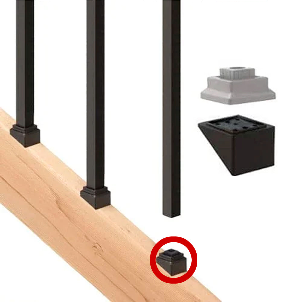 Connecteurs pour barrotin carré d'escalier Estate noir - Deckorators