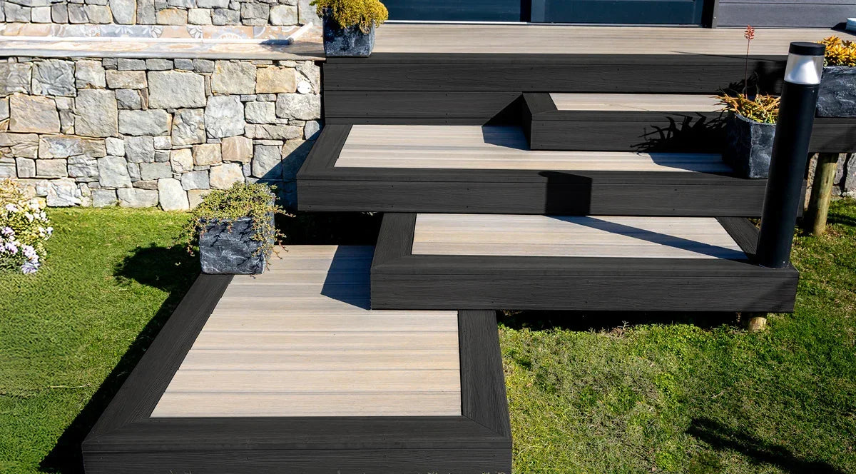 Contremarche de terrasse en Composite 1"x8"x12' (0,65"x7,24"x12’) Eva-Last Infinity - Baltic Nero