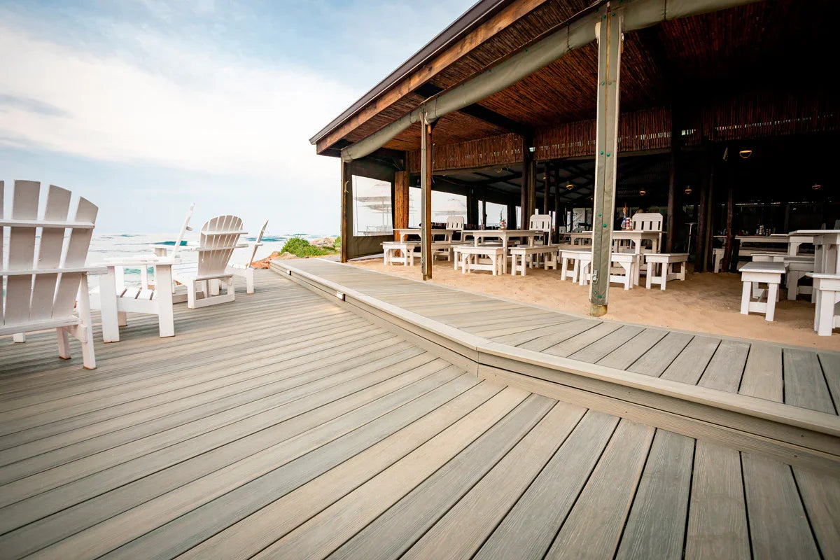 Planche de terrasse rainurée en Composite 1" x 6" (0,9"x5,35") Eva-Last Infinity - Light Cream