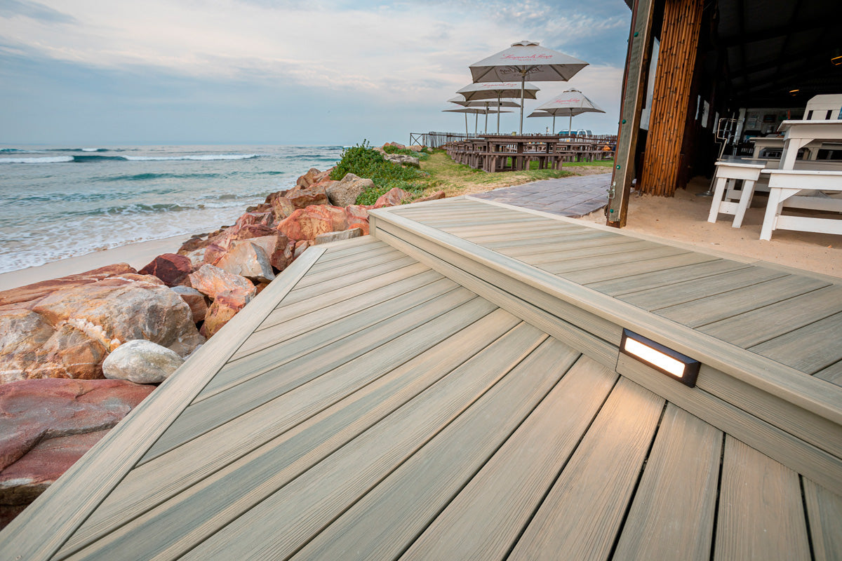 Planche de terrasse rainurée en Composite 1" x 6" (0,9"x5,35") Eva-Last Infinity - Light Cream