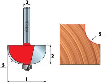 Router bits for concave rounding (groove) - Freud