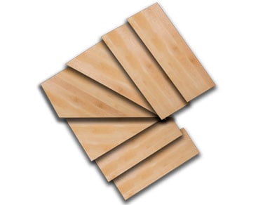 Ensemble de 3 marches d'angle en merisier