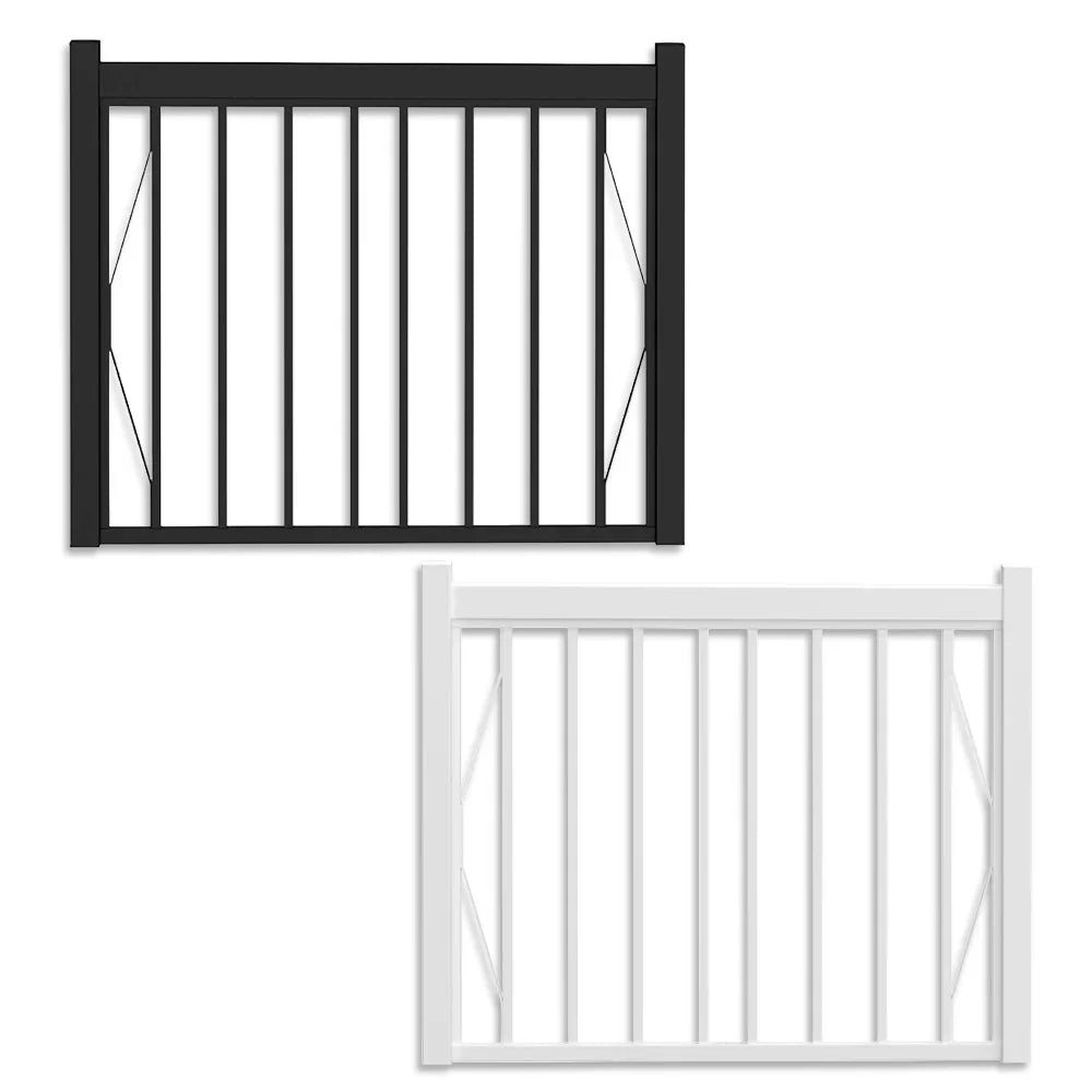 Entourage Aluminum Railing Gate Set Black or White Pebble