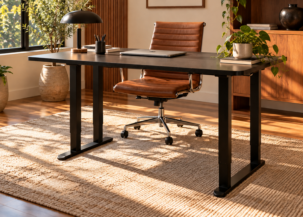 Black adjustable frame for desk - Quadra