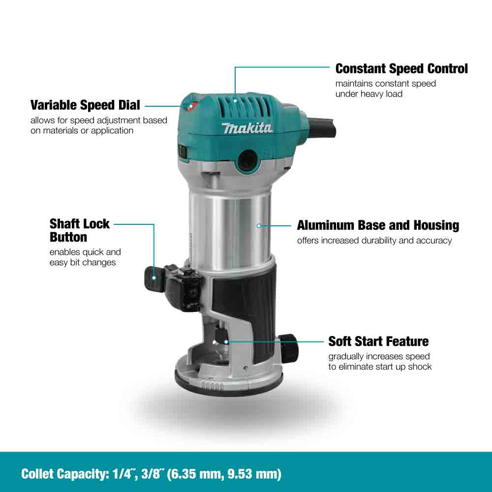 Toupie compacte de 1-1/4 hp RT0701C - Makita