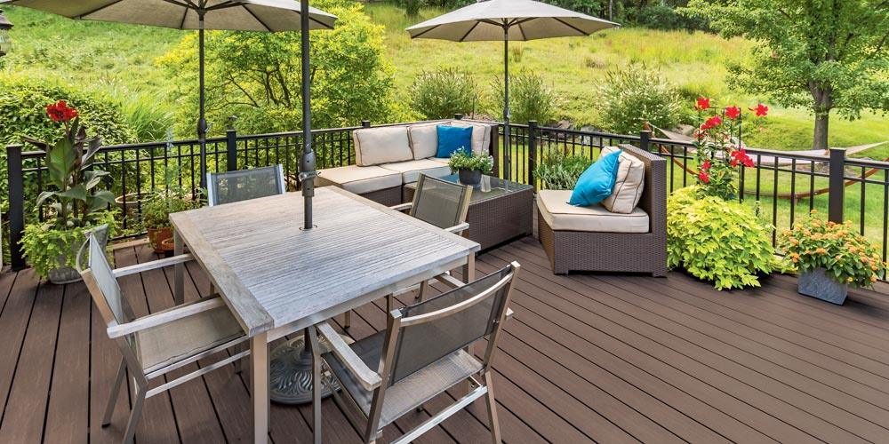 Planche de terrasse rainurée en PVC Avancé 1" x 6" TimberTech Vintage - English Walnut