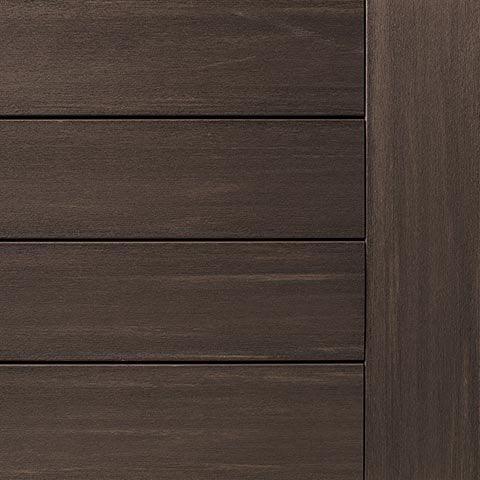 Bois exotique teinté pour terrasse ou ébénisterie, finition mate et grain naturel
