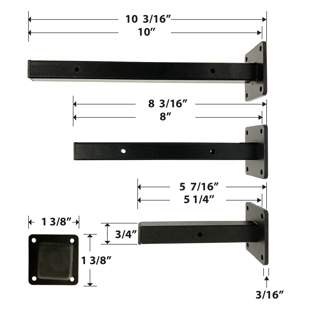Square rod shelf support