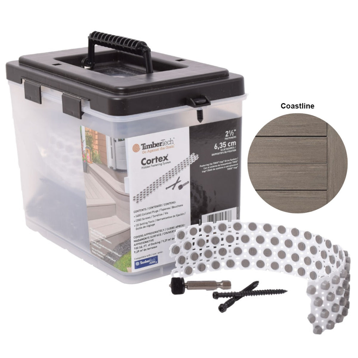 Carbon screws + Cortex plugs 350S/400P (100 sq.ft) - COASTLINE