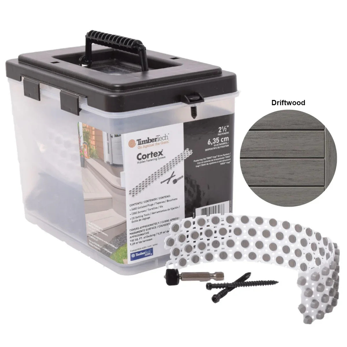 Vis en acier + Bouchons Cortex 224V/240B (100 p.l) - DRIFTWOOD