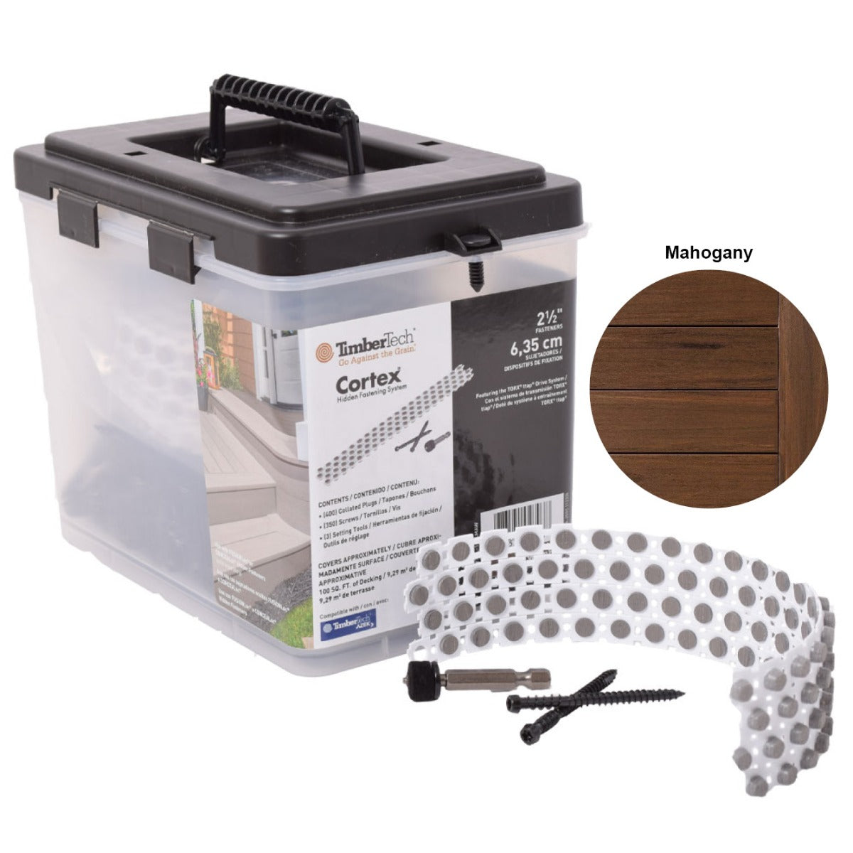 Carbon screws + Cortex plugs 350S/400P (100 sq.ft) - MAHOGANY