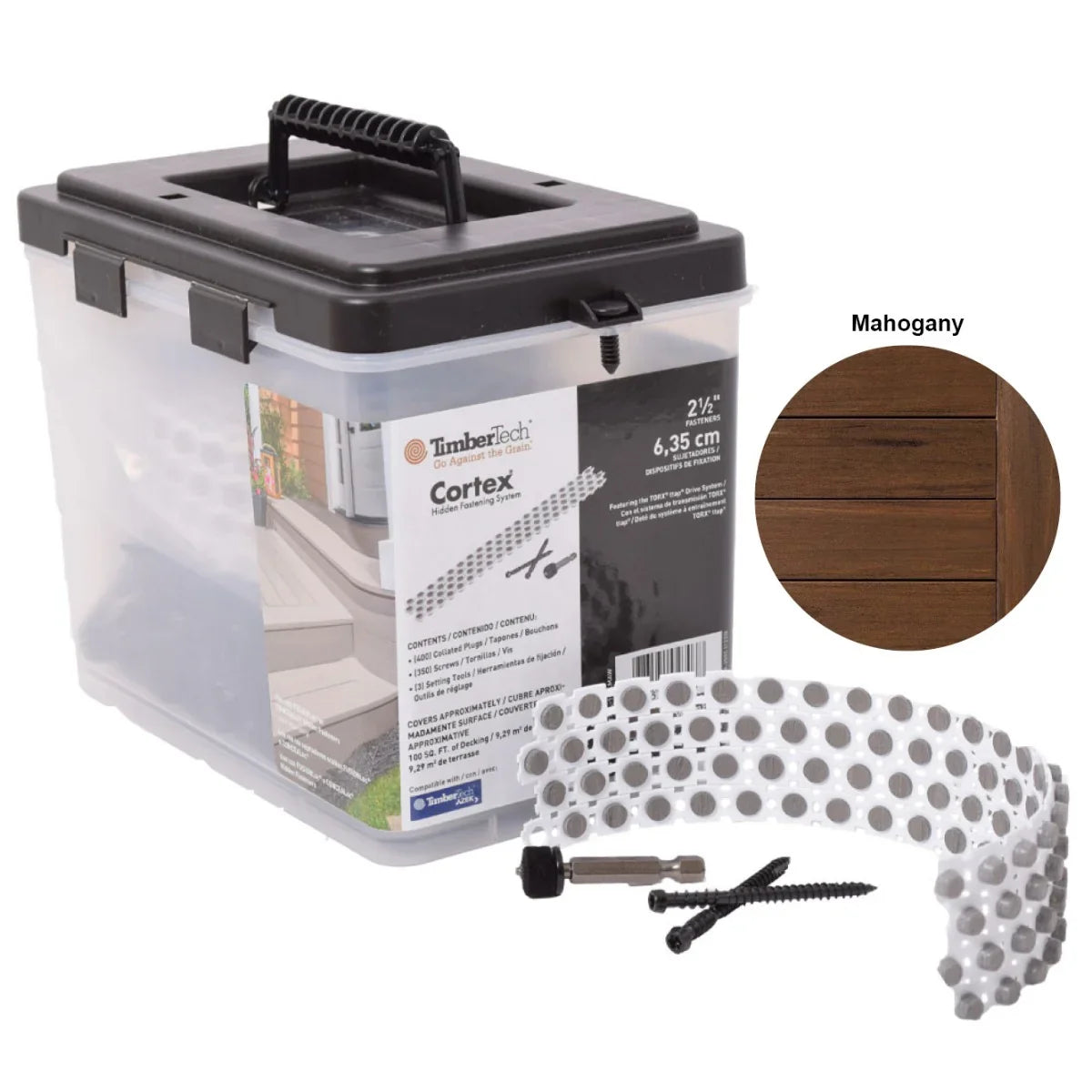 Vis en acier + Bouchons Cortex 350V/400B (100 p.c) - MAHOGANY