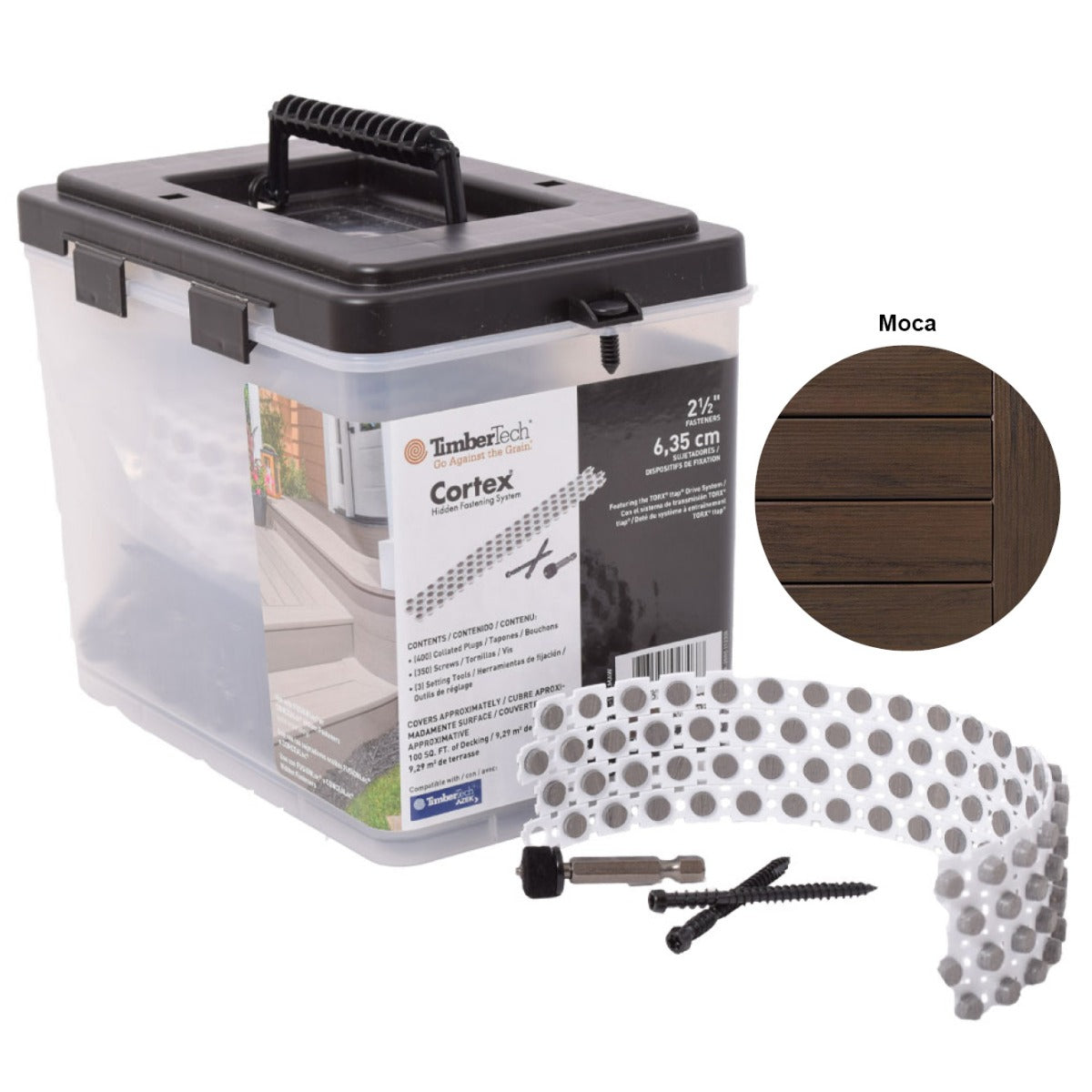 Carbon Screws + Cortex Plugs 224S/300P (100 li.ft.) - MOCHA