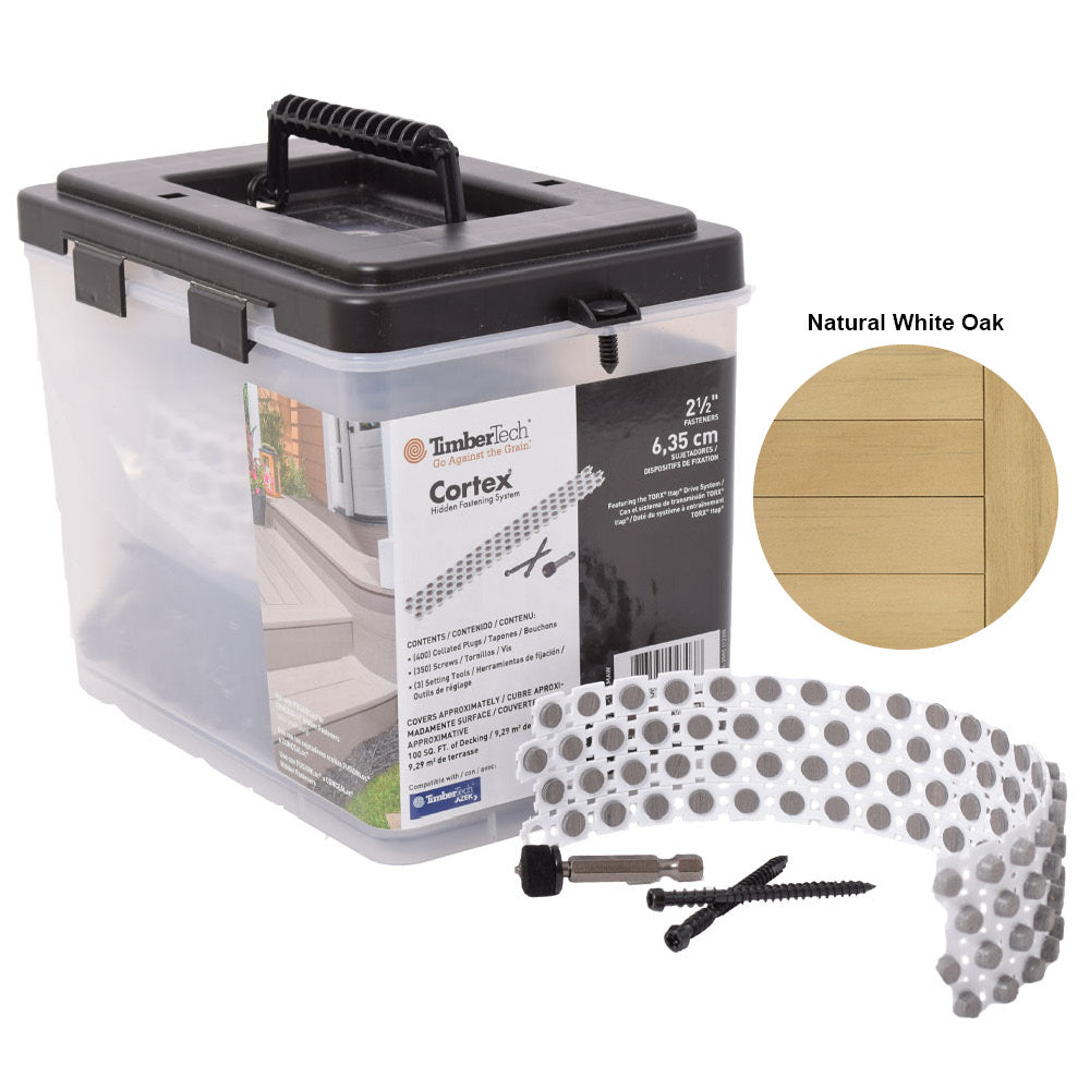 Carbon Screws + Cortex Plugs 224S/300P (100 li.ft.) - NATURAL WHITE OAK