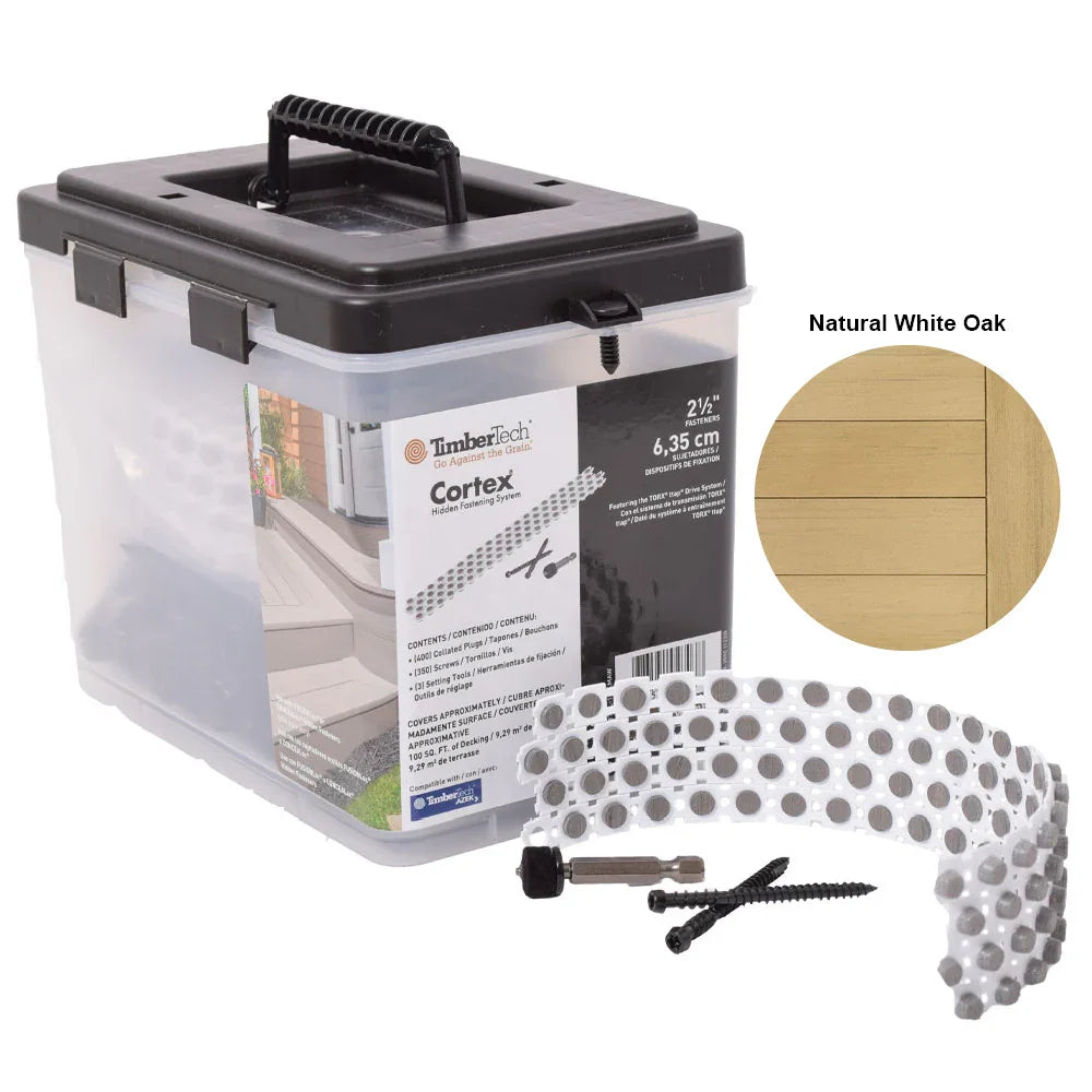 Carbon Screws + Cortex Plugs 224S/240P (100 li.ft.) - NATURAL WHITE OAK
