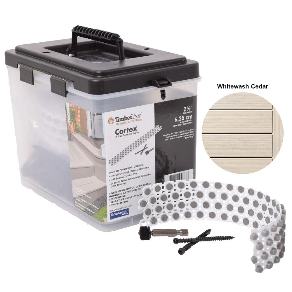Vis en acier + Bouchons Cortex 224V/240B (100 p.l) - WHITEWASH CEDAR