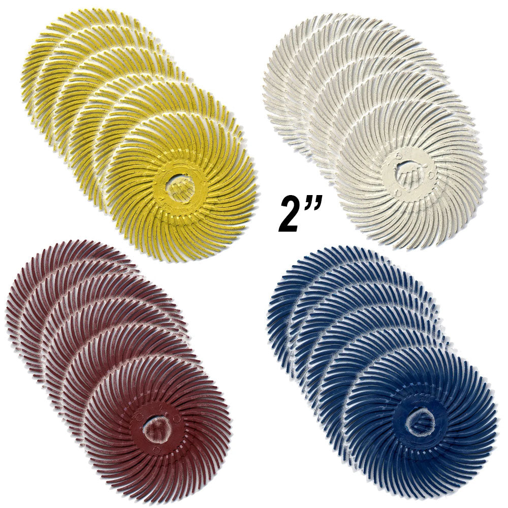 Radial Bristle Disk White 2" (6/pk) - Foredom 3M