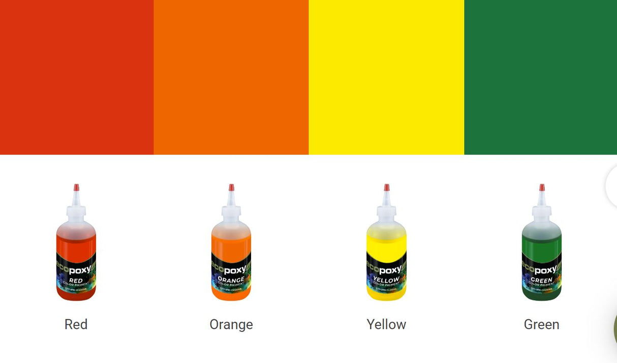Ensemble liquide de 7 pigments de couleur - Ecopoxy