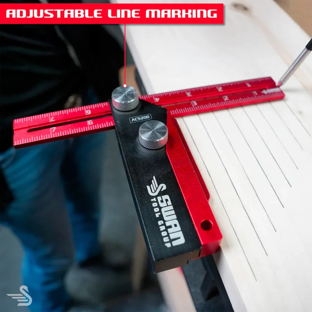 Règle de marquage ajustable rouge pour bois, outil d'ébénisterie précis