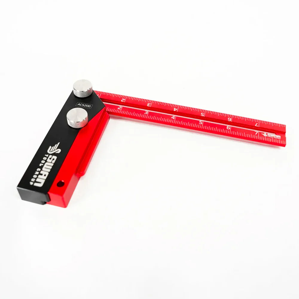 Règle d'angle rouge et noire pour ébénisterie, outil de précision pour projets en bois