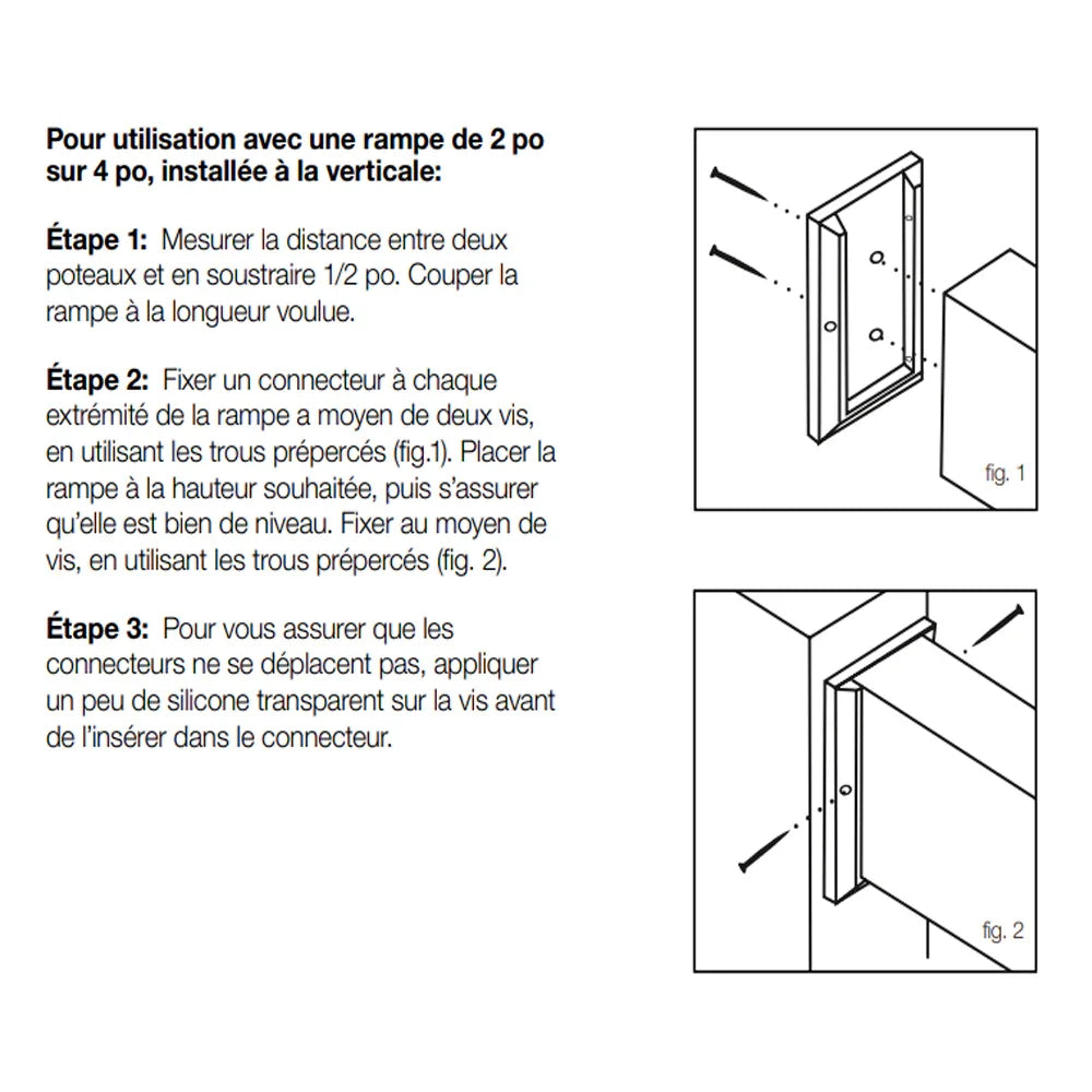Étriers noirs pour rampe droite et d'escalier en bois - Deckorators