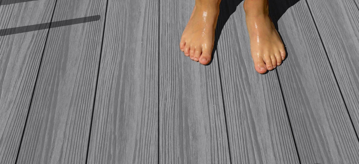 Planche de terrasse rainurée en PVC 1"x6" (0,945"x5,5") Eva-Last Apex Plus - Alaskan Driftwood