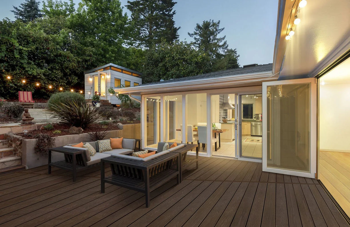 Grooved Decking Board 1"x6" (0,945"x5,5") Eva-Last PVC Apex Plus - Brazilian Teak