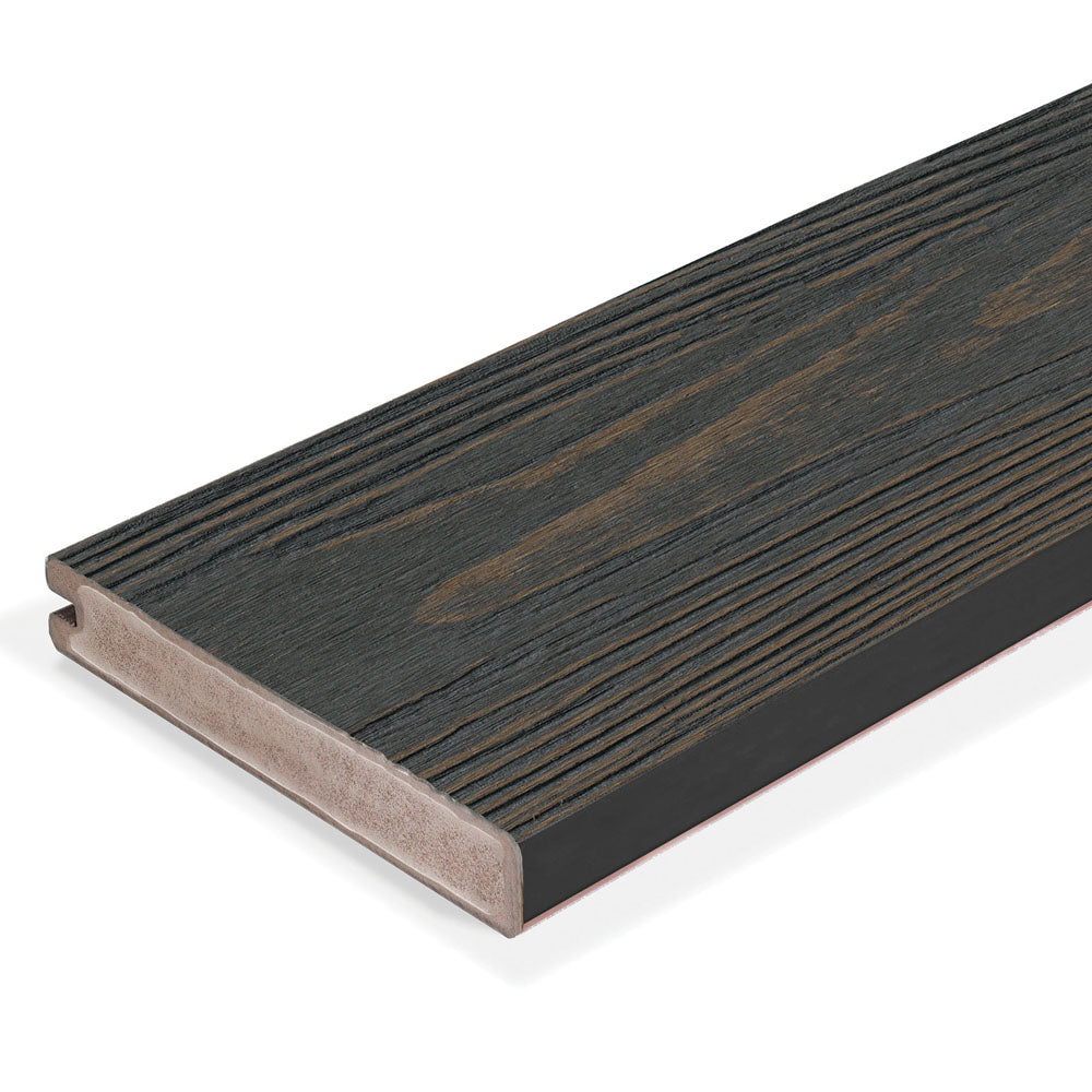 Planche de terrasse de départ en PVC 1"x6"x20' (0,945"x5,5"x20’) Eva-Last Apex Plus - Carbonised Osage